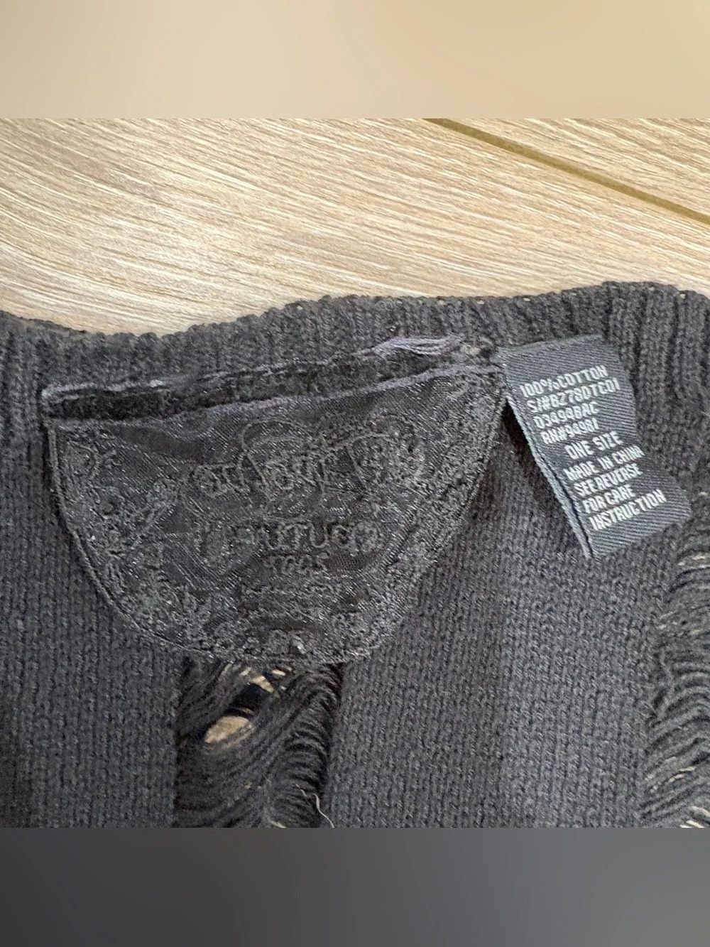 Rare Vintage 2007 Juicy Couture Collection Distressed Shredded Long Knit Scarf